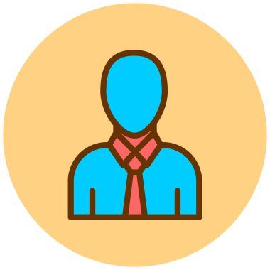 Arkaplanda izole edilmiş düz biçimli işadamı simgesi, vektör illüstrasyonu