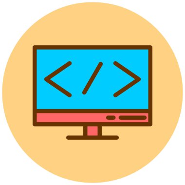 Kodlama. Web simgesi basit illüstrasyon