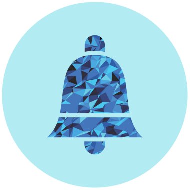 Mavi ve beyaz çan simgesinin vektör illüstrasyonu