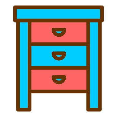 Çekmeceler. Web simgesi basit illüstrasyon