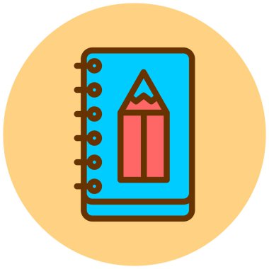 defter ve kalem. Web simgesi basit illüstrasyon