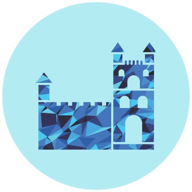 Şato. Web simgesi vektör illüstrasyonu