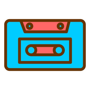 kaset teybi ikon vektör çizimi