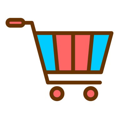 Alışveriş arabası ikon vektör illüstrasyonu