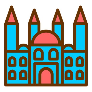 Bina. Web simgesi basit illüstrasyon