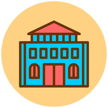 Bina. Web simgesi basit illüstrasyon