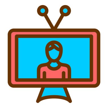 TV simgesi vektör illüstrasyonu