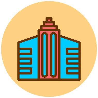 Bina. Web simgesi basit illüstrasyon