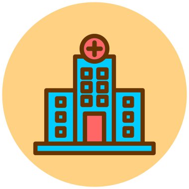 Hastane. Web simgesi basit illüstrasyon