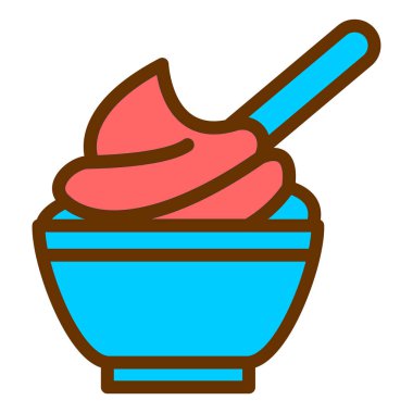 Bir kase yiyecek ve içecek vektör çizimi