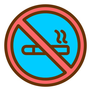 Dumanlı ikon vektör illüstrasyonu yok