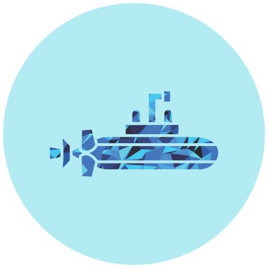 Denizaltı. Web simgesi basit illüstrasyon