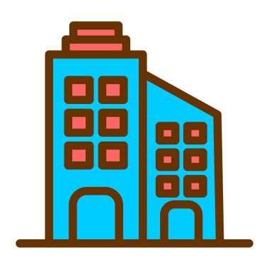 Bina. Web simgesi basit illüstrasyon