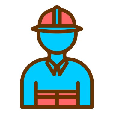 İnşaat işçisi simgesi vektör illüstrasyonu