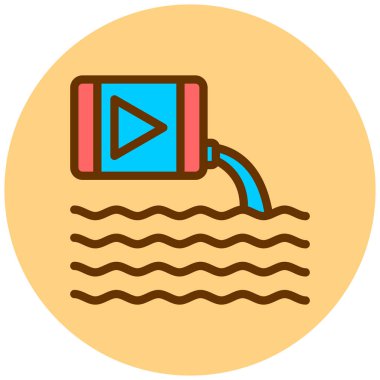 Su. Web simgesi vektör illüstrasyonu