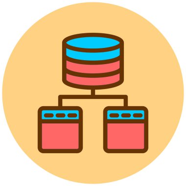 veritabanı. Web simgesi basit illüstrasyon