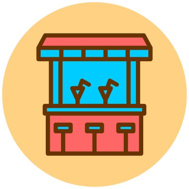 Otelde. Web simgesi basit illüstrasyon