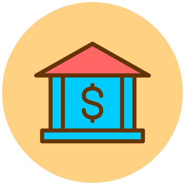 Banka. Web simgesi basit illüstrasyon