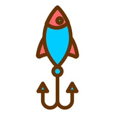 Balıkçı teknesi. Basit illüstrasyon