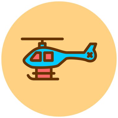 Helikopter. Web simgesi basit illüstrasyon
