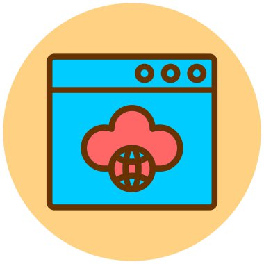 Web, bulut, web sayfası, indirme, tarayıcı, internet, çevrimiçi, optimizasyon, depolama. Basit resimleme