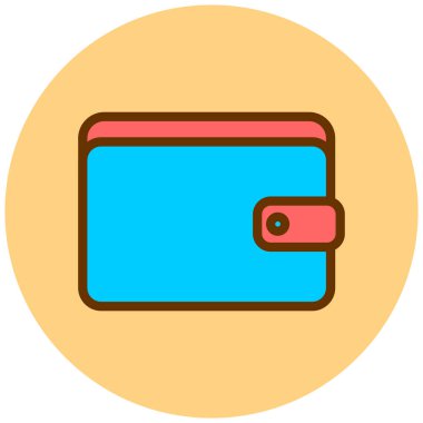 Cüzdan. Web simgesi basit illüstrasyon