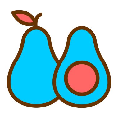 Avokado. Web simgesi basit illüstrasyon