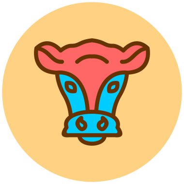 İnek. Web simgesi basit illüstrasyon