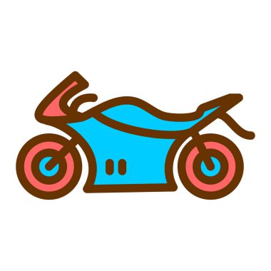 Motorsiklet. Web simgesi basit illüstrasyon