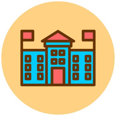 Bina. Web simgesi basit illüstrasyon