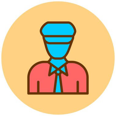 Web ve mobil uygulama tasarımınız için beyaz arkaplanda izole edilmiş adam simgesi vektörü, şapka logosu konsepti