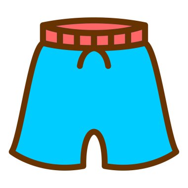 Plaj şortu ikonu. Web için kıyafet vektör sembolünün basit bir illüstrasyonu