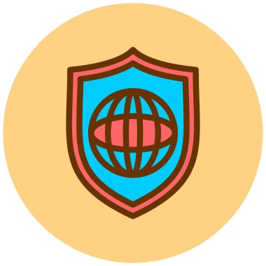 Kalkan. Web simgesi basit illüstrasyon