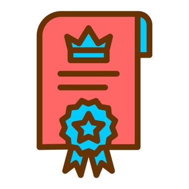 Sertifika. Web simgesi basit illüstrasyon