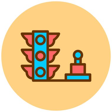 Trafik ışıkları düz vektör simgesi