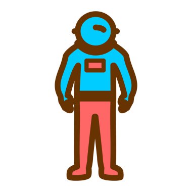 Astronot. Web simgesi vektör illüstrasyonu