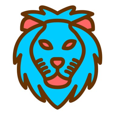 Aslan başı simgesi vektör illüstrasyon tasarımı