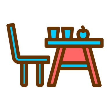 tablo ve sandalye vektör çizimi tasarımı