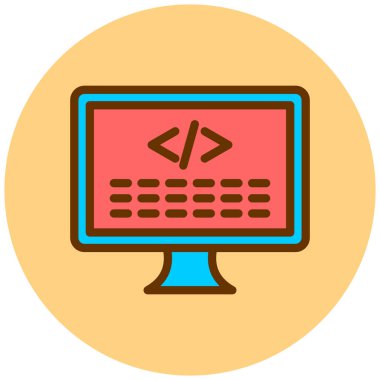 Kodlama. Web simgesi basit illüstrasyon