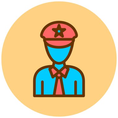 Polis memuru ikon vektör illüstrasyonu