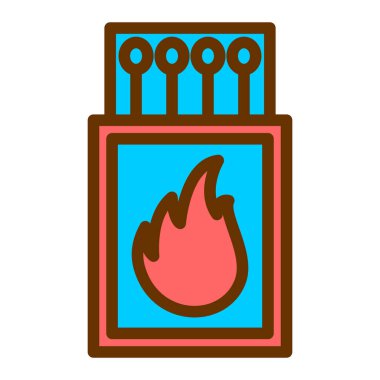 Kibrit. Web simgesi basit illüstrasyon