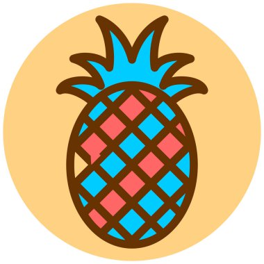 Ananas. Web simgesi basit illüstrasyon