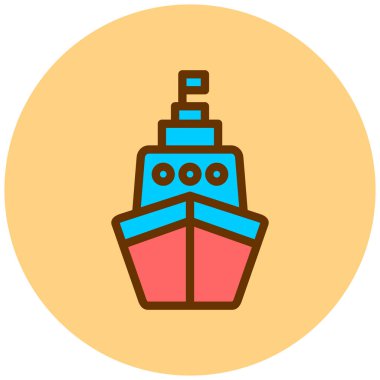 Gemi. Web simgesi basit illüstrasyon