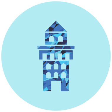 Şato ikonu. Web için vektör simgelerinin düz çizimi