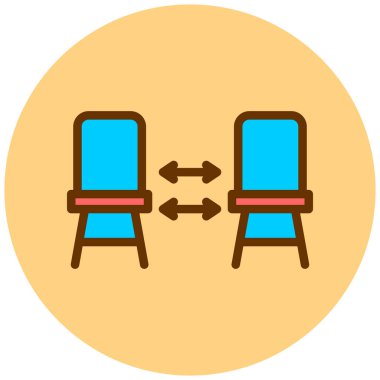 Sandalye ikonu. vektör illüstrasyonu