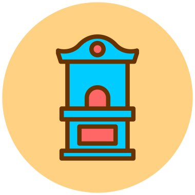 Kiliseye. Web simgesi basit illüstrasyon