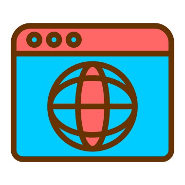 tarayıcı web simgesi, vektör illüstrasyonu