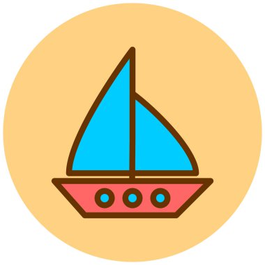 Yelkenli. Web simgesi basit illüstrasyon