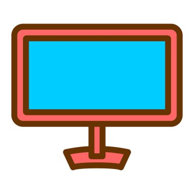 Monitör. Web simgesi basit illüstrasyon