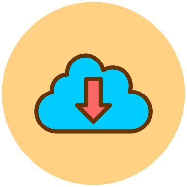 Bulut. Web simgesi basit illüstrasyon